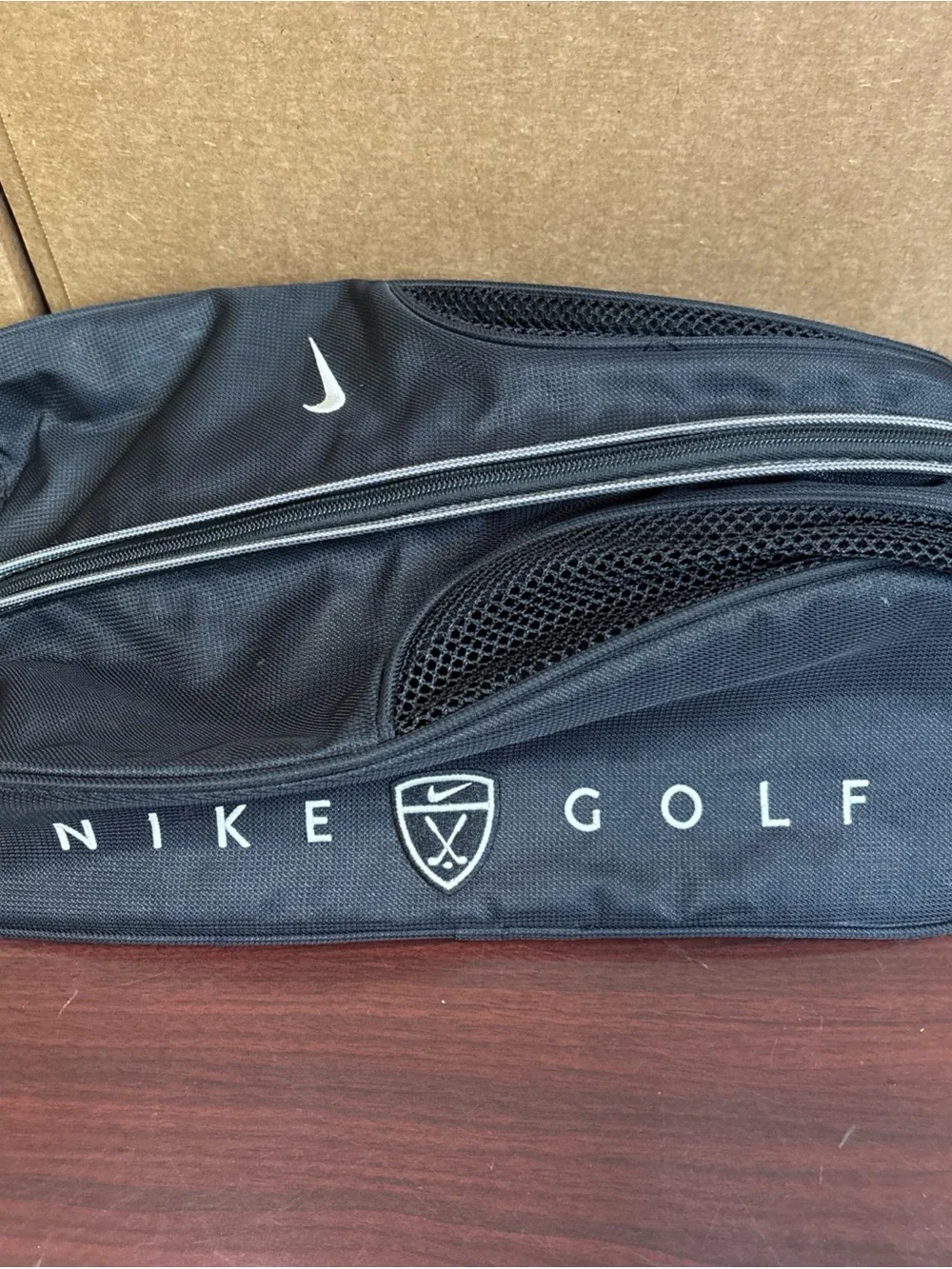Nike Golf Shoe Bag Golf Balls Shag Zip Vented Black Travel W Handle